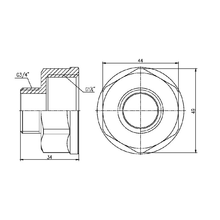 Переход SD Forte 1" 1/4х3/4" ВЗ SF3603220 (SF3603220)