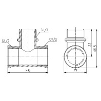 Тройник SD Forte 1/2" ВЗВ SF36415 (SF36415)