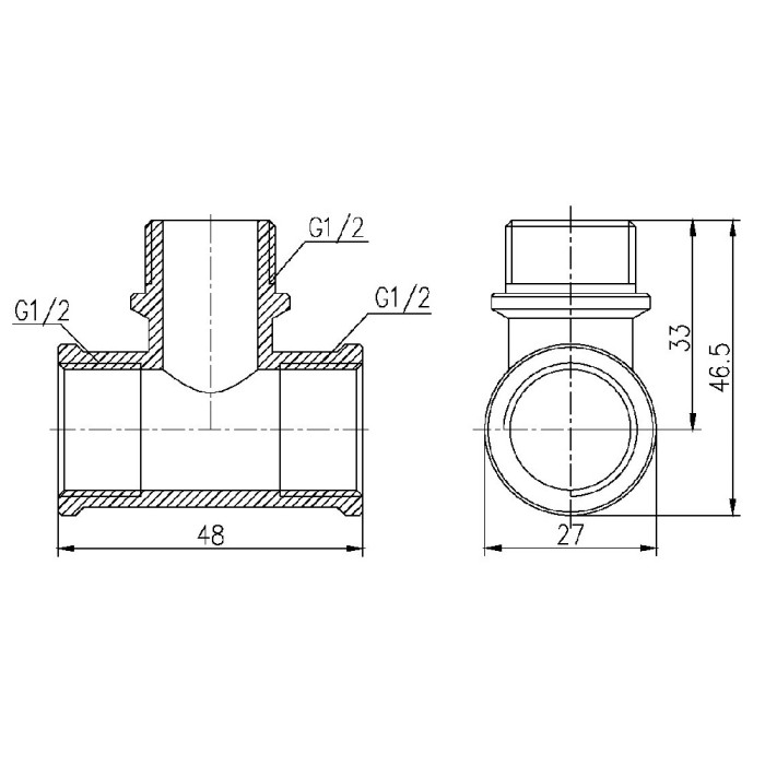 Трійник SD Forte 1/2" ВЗВ SF36415 (SF36415)