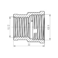 Муфта SD Forte 1/2" ВВ хром SF357H2015 (SF357H2015)