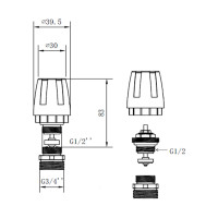 Кран термостатичний SD Forte 1/2"х3/4" для колектора SFE009 (SFE009)