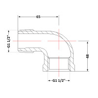Кут чавунний 1" 1/2 ЗР (КЧ30740)