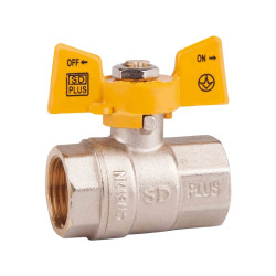 Кран кульовий SD Plus 1/2" ВР для газу (метелик) SD602NG15PN40 (SD602NG15PN40)