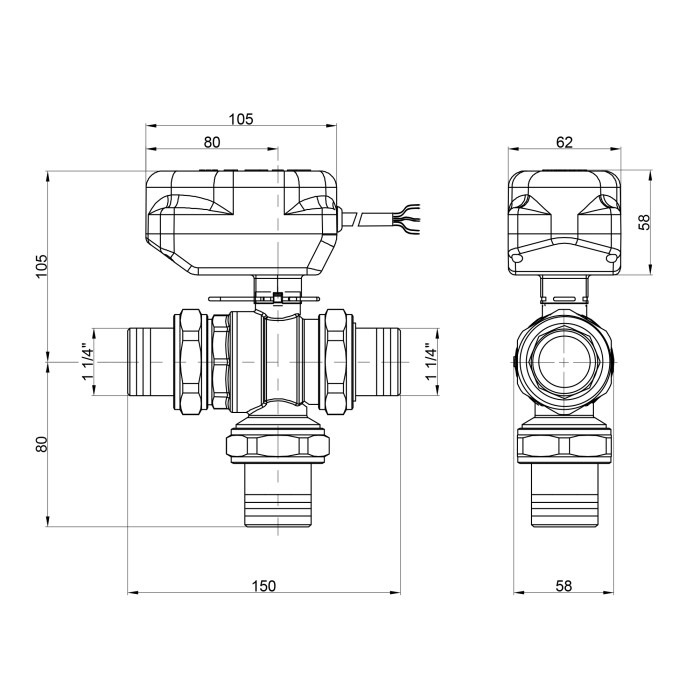 Кран кульовий зонний Icma 1" 1/4 №343 (82343AG0553)