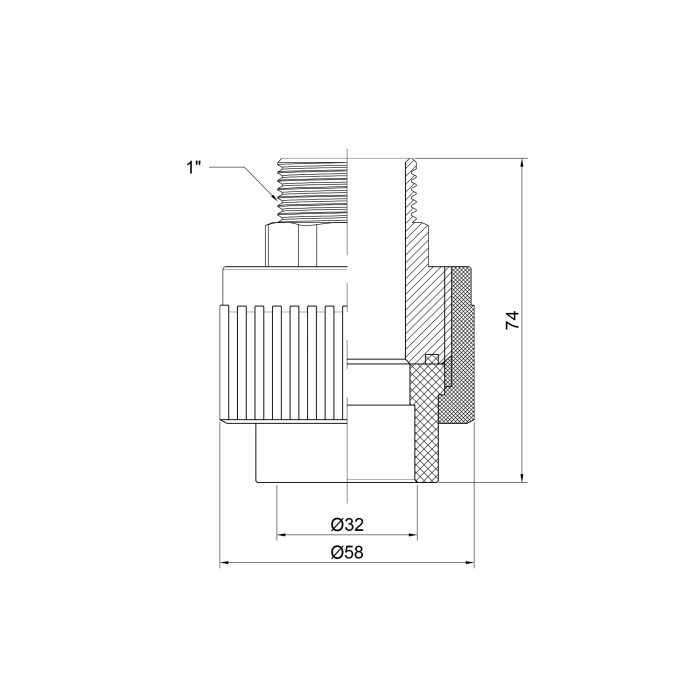 Муфта PPR Thermo Alliance 32х1" ЗР (DSB307)