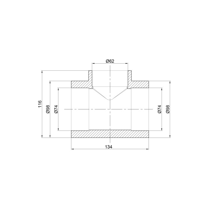 Тройник PPR Thermo Alliance 75х63х75 (DSC119)