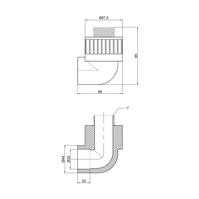 Кутик PPR Thermo Alliance 32х1" ЗР (DSE406)