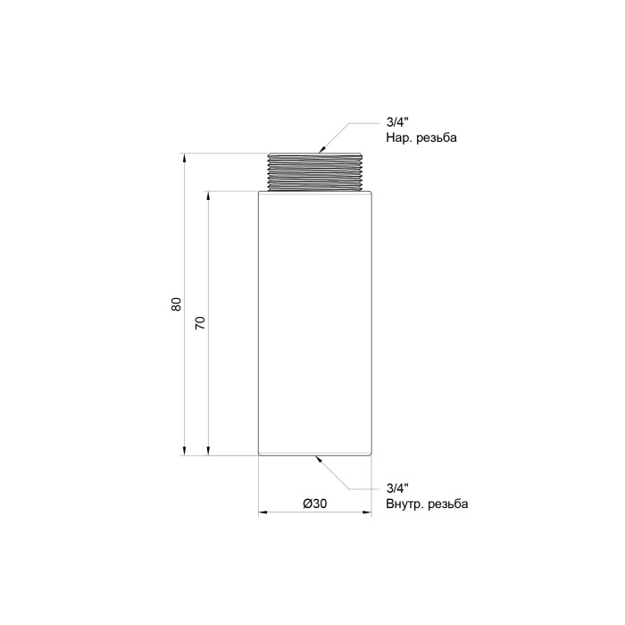 Подовжувач SD Plus 70х3/4" хром SD1302070 (SD1302070)