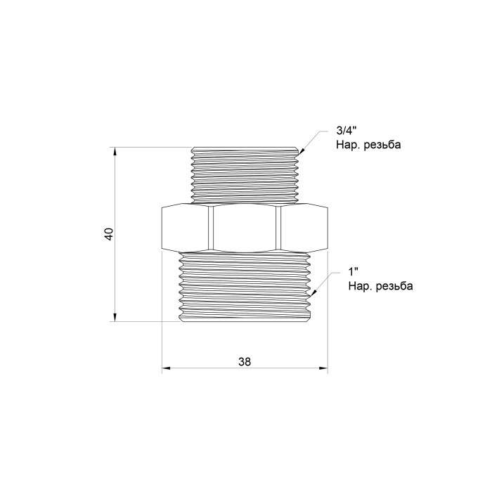 Ниппель Icma 3/4"х1" ЗР №1211 (811211AEAF06)