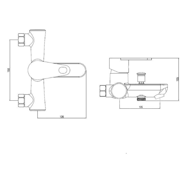 Змішувач для ванни Brinex 37W 006 (BRIN37W006)