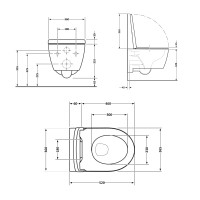 Унітаз підвісний Qtap Swan безобідковий з сідінням Soft-close QT16335178W (QT16335178W)