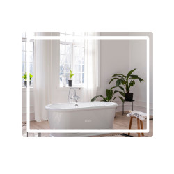 Дзеркало Qtap Mideya (DC-F910) 1000х800 з LED-підсвічуванням Touch, з антизапотіванням, димером, рег. яскравості QT2078F910W (QT2078F910W)
