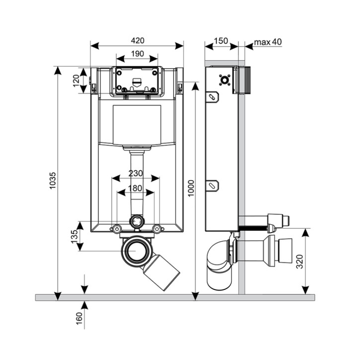 Змивний бачок прихованого монтажу для унітаза Qtap Nest QT0134M429 (QT0134M429)