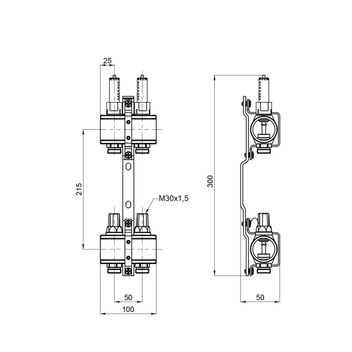 Колектор з витратомірами SD Forte 1" 2 виходи SF001W2 (SF001W2)