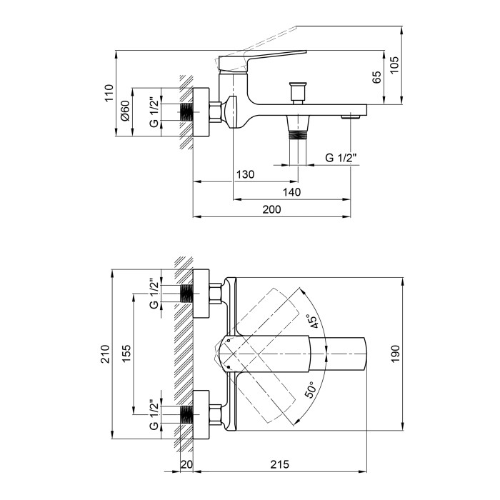 Змішувач для ванни Qtap Slavonice QTSLV3042103DC Chrome (QTSLV3042103DC)