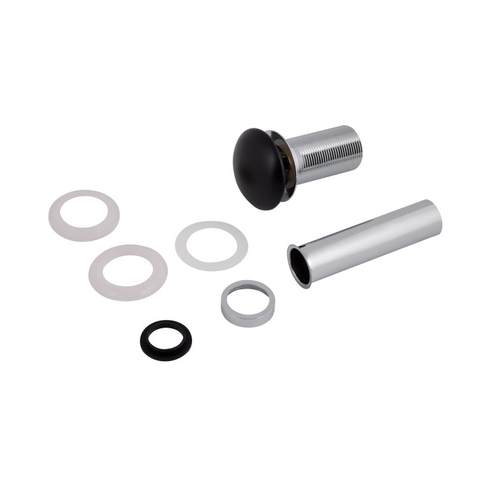 Донний клапан для раковини Qtap PU03 225х70х70 Matt black (QT066PU03MB)