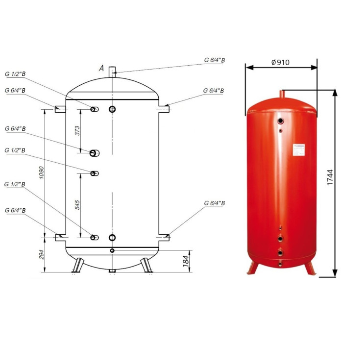 Теплоакумулятор Thermo Alliance TA-ТАМ-00 750 без ізоляції (TAТАМ00750)