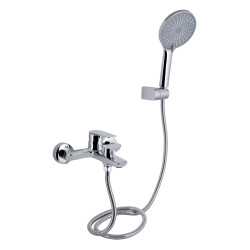 Змішувач для ванни Qtap Leo New (з душовим гарнітуром) QTLEO259CRM45563 Chrome (QTLEO259CRM45563)