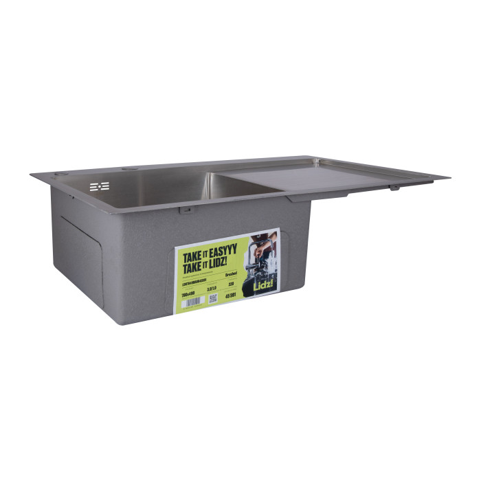 Мийка для кухні інтегрована Lidz Handmade H7849R крило праворуч (LDH7849BRUR45591) Brushed Steel 3,0/1,0 мм (LDH7849BRUR45591)