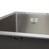 Мийка для кухні інтегрована Lidz Handmade H7849R крило праворуч (LDH7849BRUR45591) Brushed Steel 3,0/1,0 мм (LDH7849BRUR45591)