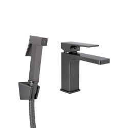Змішувач для раковини Qtap Gemini (з гігієнічним душем) QTGEM272GMB45692 Gunmetal Black PVD (QTGEM272GMB45692)