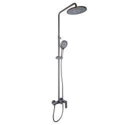 Душова система для душу Qtap Slavonice на два споживача QTSLA110GMB45913 Gunmetal Black PVD (QTSLA110GMB45913)