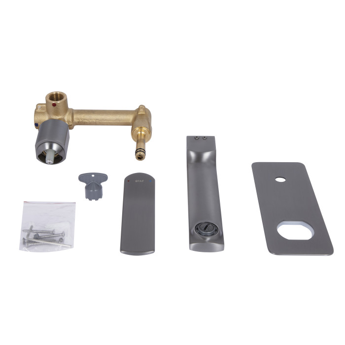 Змішувач для раковини Qtap Slavonice прихованого монтажу QTSLA273GMB45920 Gunmetal Black PVD (QTSLA273GMB45920)