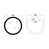Дзеркало Qtap Taurus R800 з LED-підсвічуванням Touch, з антизапотіванням, з димером, рег. темп. кольору (3000-6500K) QT2478R807 (QT2478R807)
