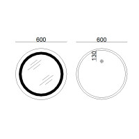 Дзеркало Lidz Aria R600 з LED-підсвічуванням Touch, з антизапотіванням, з димером, рег. яскравості LD78LR600 (LD78LR600)