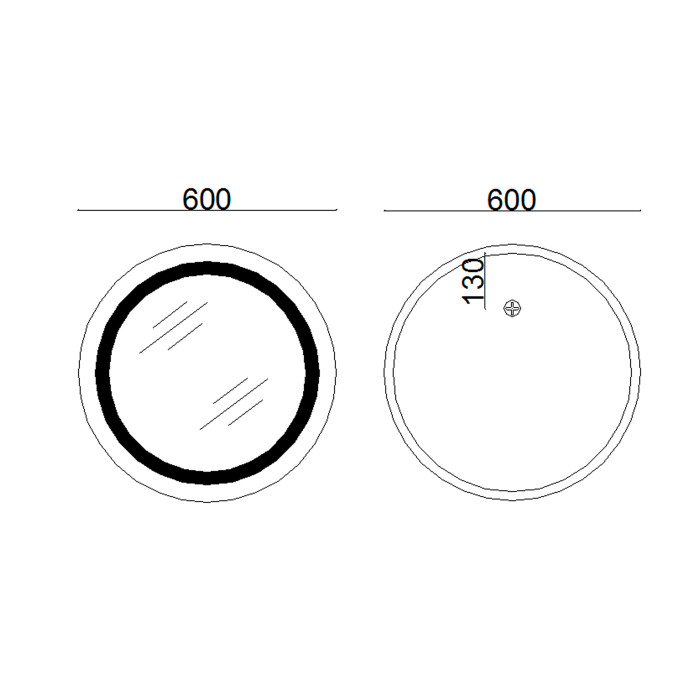 Дзеркало Lidz Aria R600 з LED-підсвічуванням Touch, з антизапотіванням, з димером, рег. яскравості LD78LR600 (LD78LR600)