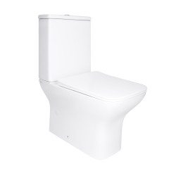 Унітаз підлоговий Qtap Aries Rimless безобідковий з сидінням Soft-close WHITE QT03228302W (QT03228302W)