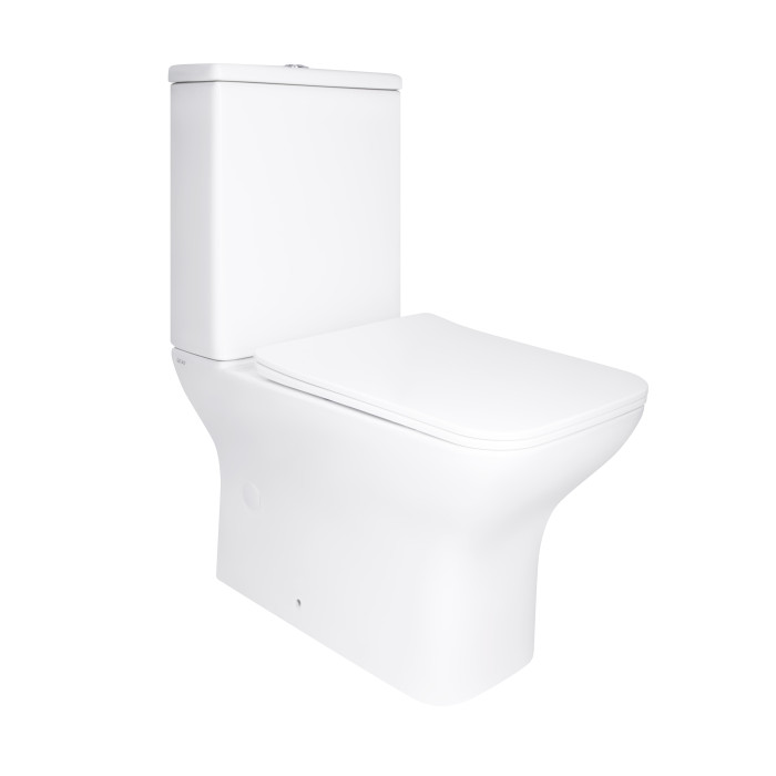 Унітаз підлоговий Qtap Aries Rimless безобідковий з сидінням Soft-close WHITE QT03228302W (QT03228302W)