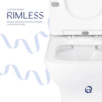 Унітаз підлоговий Qtap Aries Rimless безобідковий з сидінням Soft-close WHITE QT03228302W (QT03228302W)