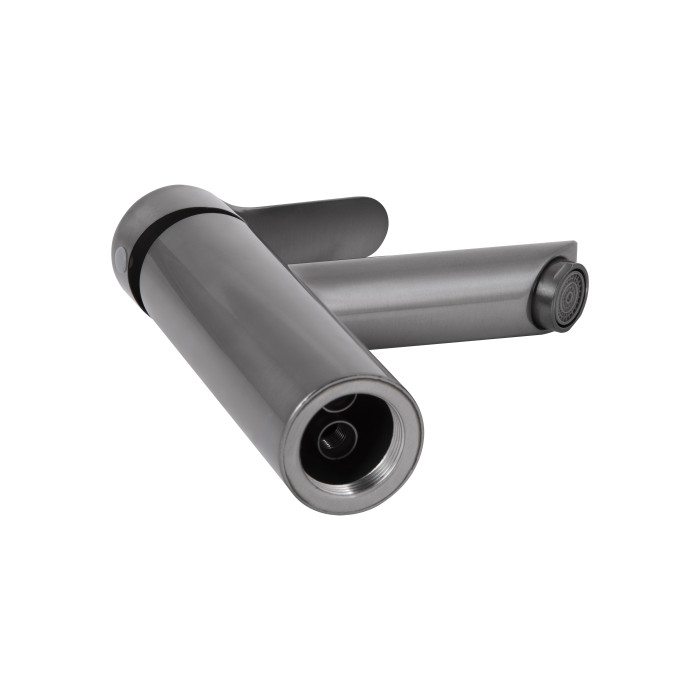 Змішувач для раковини Brinex Pure 001F низький  Graphite BRIPUR001FGRP (BRIPUR001FGRP)
