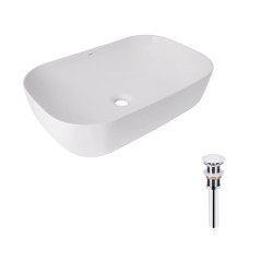 Комплект Qtap Robin: Раковина накладна прамокутна 600x390x150 мм White + Донний клапан PU02 (QT13112143PWN47297)