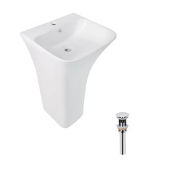 Комплект Qtap Crow: Раковина напольна моноблок 445x420x840 мм White + Донний клапан PU02O (QT0511G315WN47321)