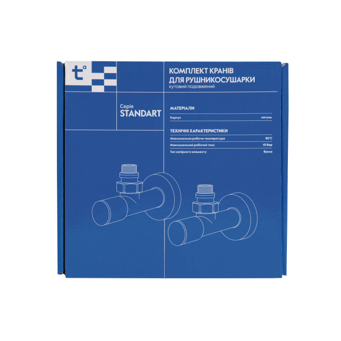 Комплект кранів Thermo Alliance Standart 1/2" З для рушникосушарки кутовий чорний SF395W15B (SF395W15B)