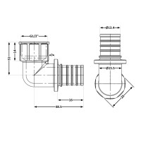 Кут натяжний Icma №1037 d16х2,2-1/2"В 851037ADBO05 (851037ADBO05)