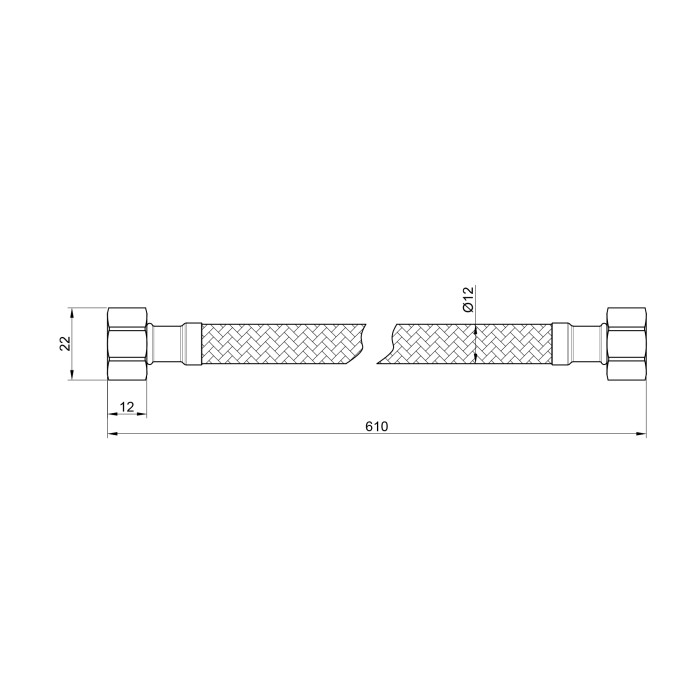Гибкая подводка для воды SD Plus 60 см ГГ SD397W60 (SD397W60)