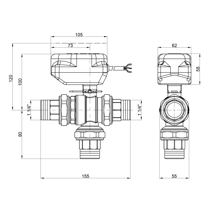 Кран кульовий зонний Icma 1" 1/4 №344 (82344AG0553)