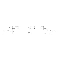 Шланг для газу Thermo Alliance чорний 1/2" ВВ 300 см SD91G300 (SD091G300)