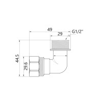 Кут обтискний SD Plus 20х1/2" ЗР SD157W2015 (SD157W2015)