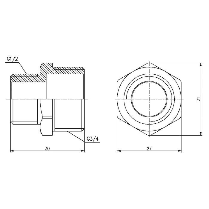 Ніпель редукційний SD Forte 1/2"х3/4" SF3592015 (SF3592015)