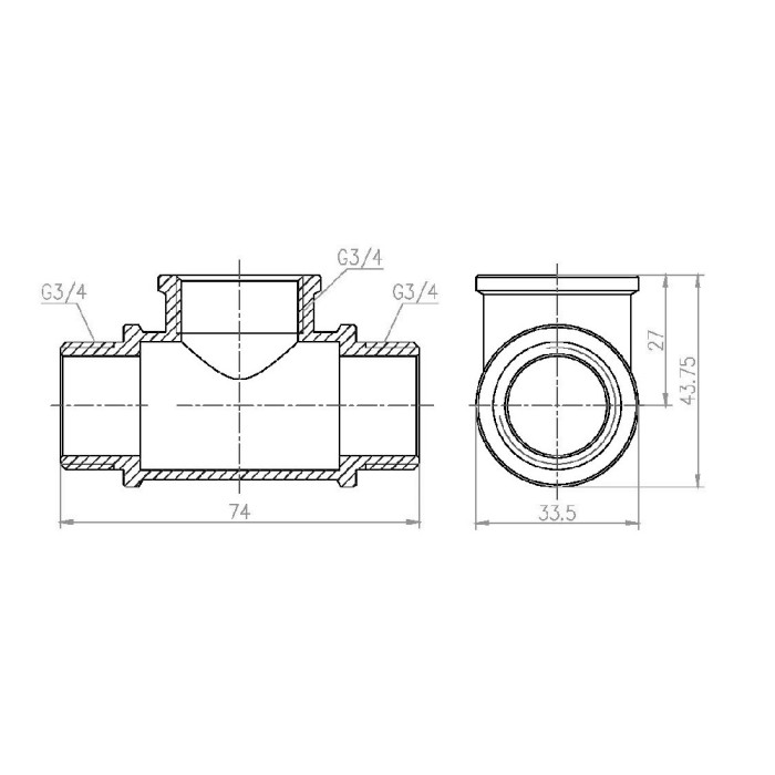 Тройник SD Forte 3/4" ВЗЗ SF36620 (SF36620)