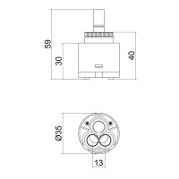 Картридж для змішувача Qtap Spojeni 35 мм QT35MM (QT35MM)