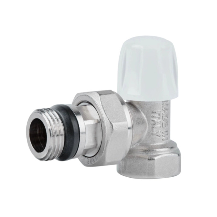 Кран радіаторний Icma 1/2" з антипротіканням кутовий без ручки №805+940 (82805AD06940)