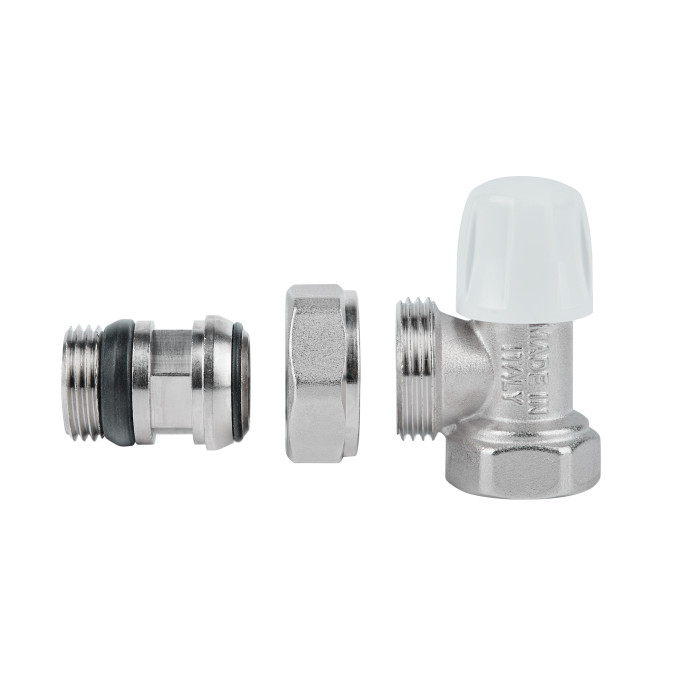 Кран радіаторний Icma 1/2" з антипротіканням кутовий без ручки №805+940 (82805AD06940)
