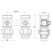 Кран кульовий SD Forte 3/4"х1/2" для радіатора нижній SF251W15 (SF251W15)