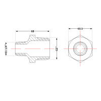 Ниппель чугунный 2"х1" 1/4 ЗР (КЧ3045032)