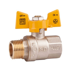 Кран кульовий SD Plus 1/2" ВЗ для газу (метелик) SD607NG15PN40 (SD607NG15PN40)